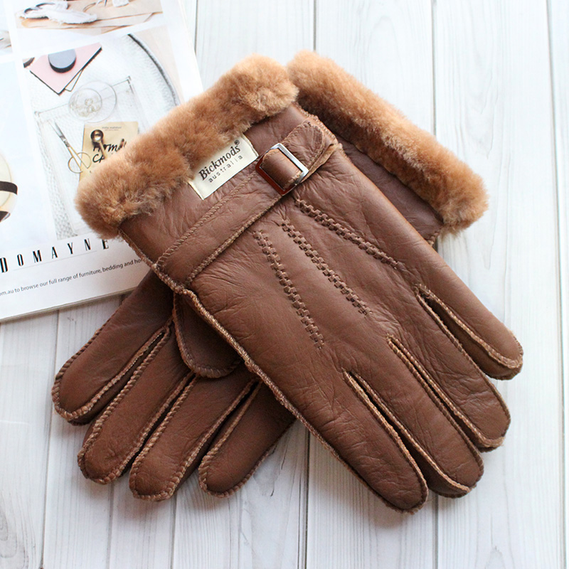 Leather Driving Glove - Gants en fourrure de mouton pour