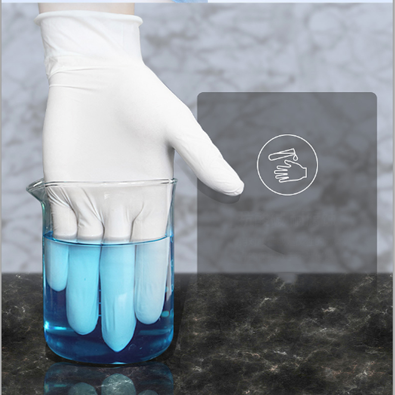 Dish Glove Rubber - Gants en nitrile jetables blancs S/M/L/XL,