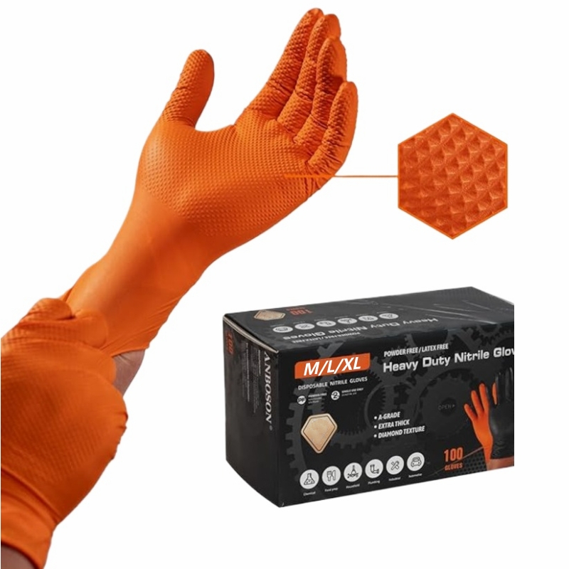 Nitrile Mechanic Glove - Gants de travail en nitrile orange