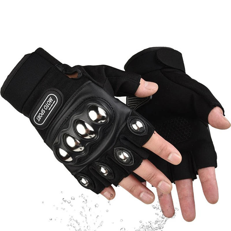 Gants de moto demi-doigts avec - Motorcycle Glove Knuckle avis et prix