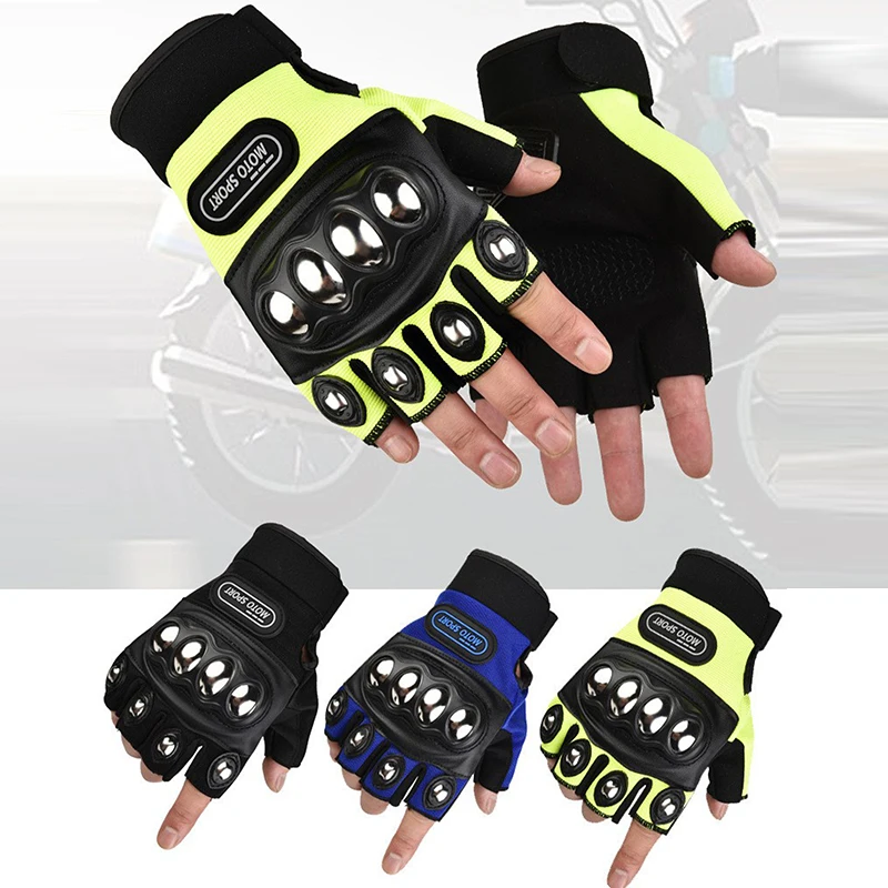 Gants de moto demi-doigts avec - Motorcycle Glove Knuckle avis et prix