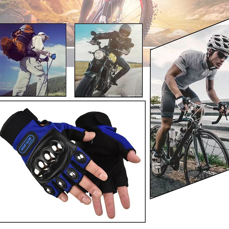 Gants de moto demi-doigts avec - Motorcycle Glove Knuckle avis et prix