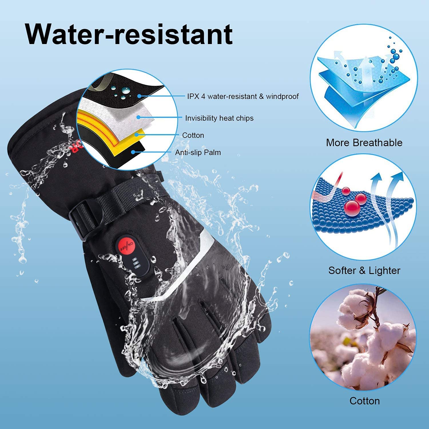 SNOW DEER hiver gants chauffan - Ski Glove Waterproof avis et prix
