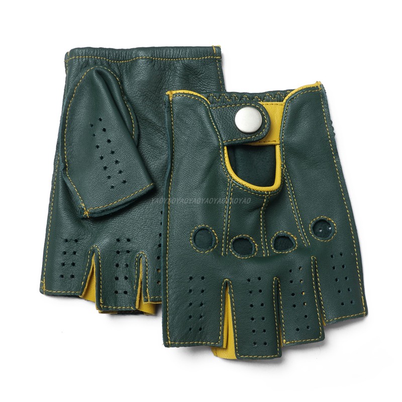 Gants Homme Demi-Doigt en Cuir - Leather Driving Glove avis et prix